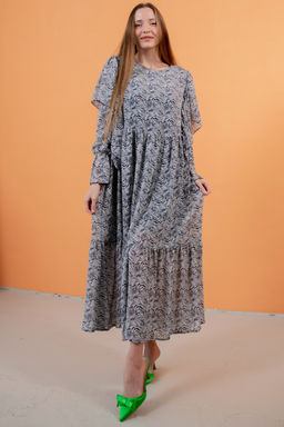 Платье шифон LOVE052/04/Белый, черный