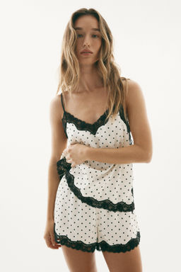 Pijama de sat?n con ribetes de encaje - H&m фото 5