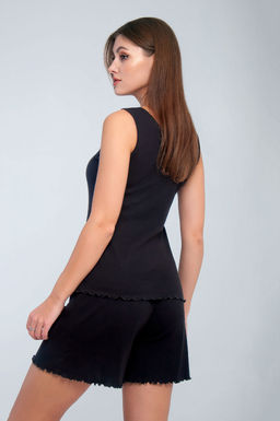 Арт. 9155/4 Пижама с шортами 42-50 (5 шт) Цвет:верх-черный,низ-черный - Калинка фото 3