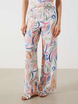 Beli Lastikli Desenli Geni? Pa?a Kad?n Pantolon