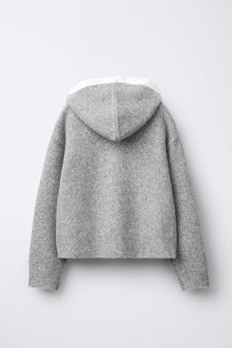 HOODED CARDIGAN WITH CROCHET TRIM - Zara фото 2