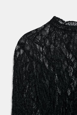 LACE LONG SLEEVE TOP - Zara фото 12