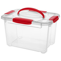 Контейнер-ящик хозяйственный для хранения пластмассовый Кристалл XXS 5,5л, 28,3х20х17см, с крышкой, прозрачный, Econova (Россия)