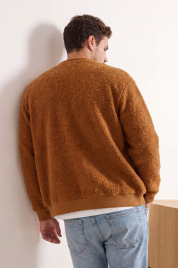 Siyah Oversize/Genis Kesim V Yaka Dugmeli Kal?n H?rka TMNAW26HI00004 - Trendyolmilla фото 9