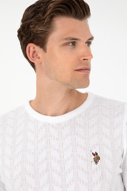 Мужской белый базовый свитер - U.s. polo assn фото 2