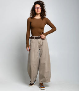 Джинсы #КТ26200, бежево-серый