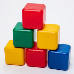 Кубики детские, пластиковые, цветные, 6 штук, 12×12 см