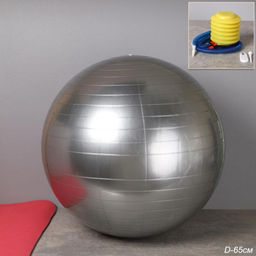 Мяч гимнастический 65см / FB65-GR / насос + игла / Серый / уп 30 шт