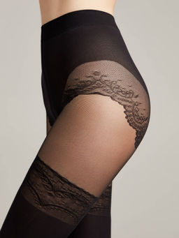 Колготки фантазийные CONTE Колготки с имитацией ажурных чулок DELIGHT nero