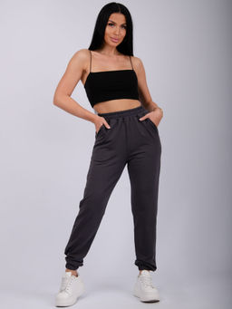 Джоггеры "Селена" серые, футер 2-х нитка начес