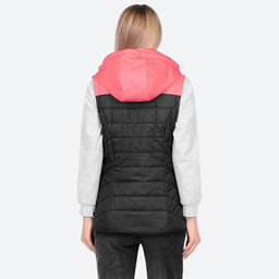 RODOS Жилет женский демисезон М-235 Чёрный/Фуксия