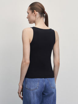 Базовый топ из эластичного хлопка / Zarina  фото 5