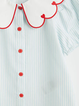 Bebe Yaka ?izgili K?z ?ocuk G?mlek