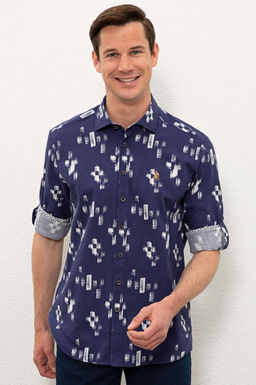 U. S. Polo Assn / Мужская темно-синяя рубашка с длинным рукавом - U.s. polo assn фото 11