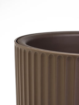 Кашпо для цветов «Рамона», 7.8 л, d=28 см, h=25.5 см, со вставкой, пластиковое, серое