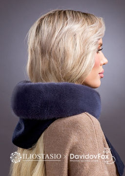 Капор кашемир норка слива