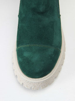 Ботинки 233.1541be. Зеленый замша/Байка