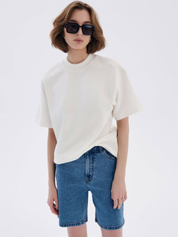 CONTE CON-643 Джинсовые шорты с высокой посадкой blue