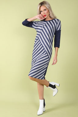 Платье Мадонна (полоска черника) - Эльза фото 3