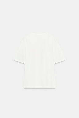 CAMISETA TEXTO MANGA CORTA / Blanco