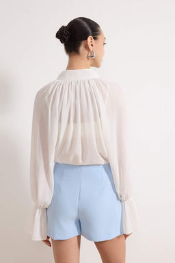 Ac?k Mavi Mini Zincir Kemer Detayl? Sort & Bermuda TWOSS26SR00017 - Trendyolmilla фото 4