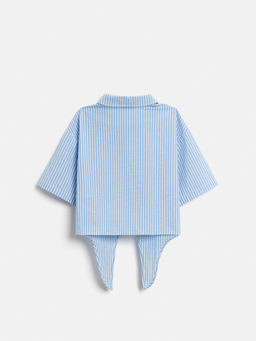 ACOOLA / Блузка детская для девочек Messia_bl голубая полоска  фото 2