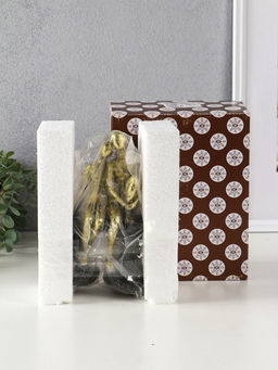 Фигура полистоун Абстракция. Парочка на скамейке, золото с серым, 15.5?7.5?20.5 см