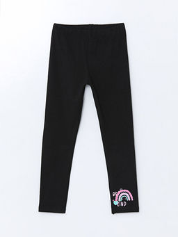 Beli Lastikli Bask?l? K?z ?ocuk Tayt 2li