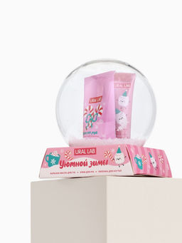 Новогодний подарочный набор косметики: крем для рук, масло для губ и пилочка для ногтей, URAL LAB