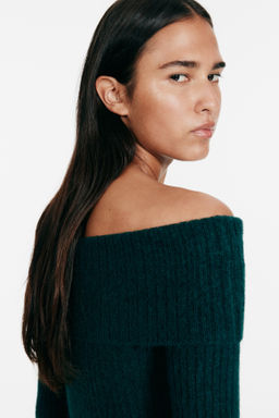 Vestido off-the-shoulder en punto de canal? - H&m фото 8