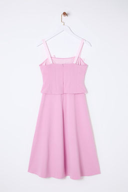 TRENDYOLMILLA Siyah A-Kesim Fiyonk Detayl? Dokuma S?k Midi Elbise TPRSS25EL00079 фото 12