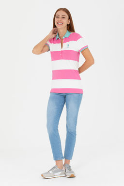 U. S. Polo Assn Женская розовая футболка с воротником-поло - U.s. polo assn фото 4