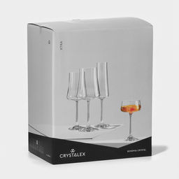 Бокалы для шампанского «Экстра», 210 мл, набор 6 шт., хрустальное стекло, прозрачные