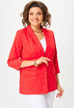 Жакет БелЭльСтиль 412 горох красный фото 3