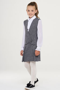Жилет для девочек 183-7114. 049 т.серый