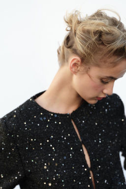 SEQUIN TEXTURED BLAZER - Zara фото 3