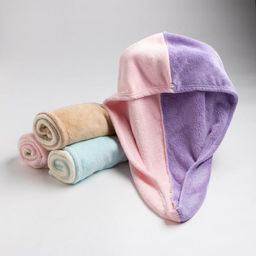 Чалма для сушки волос Этель Двухцветная, цв.розовый/фиолетовый, 65*25 см, 100% п/э  фото 4