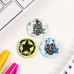 Набор значков на одежду, рюкзак, сумку Граната, 3 шт., d=25 мм, закатные, 7?7 см