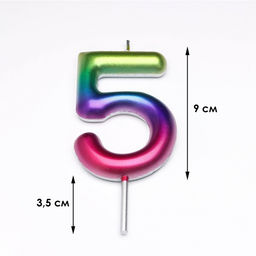 Цена за 3 шт. Свеча в торт «Цифра 5», 9 см