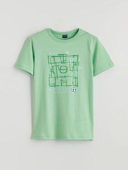 Bisiklet Yaka Bask?l? Erkek ?ocuk Ti??rt