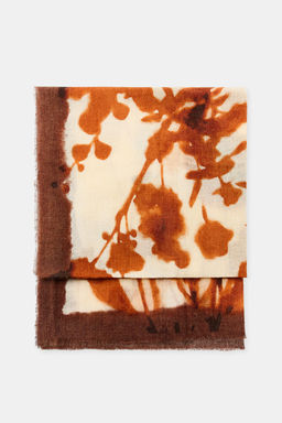 FLORAL PRINT WOOL-BLEND SCARF - Zara фото 4