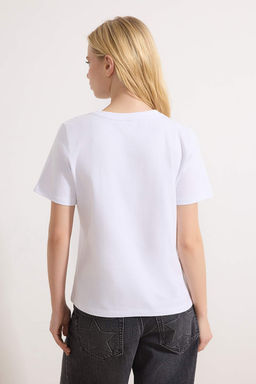 Ekru Regular/Normal Kal?p K?sa Kollu Aksesuar Detayl? Tok %100 Pamuk Orme T-shirt TWOSS26TS00053 - Trendyolmilla фото 4