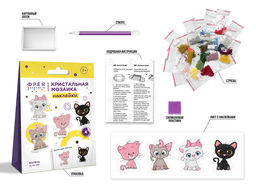 Кристальная (алмазная) мозаика ФРЕЯ ALVN-305 наклейки Котята 7.5 х 9 см