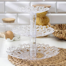 Этажерка для фруктов Альтернатива «Мелодия», 3-х ярусная, d=16 см, 21 см, 27 см, пластик, прозрачная