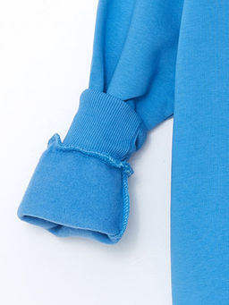 Bisiklet Yaka Bask?l? Erkek ?ocuk Sweatshirt