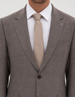 A__k Kahverengi Slim Fit Tak_m Elbise