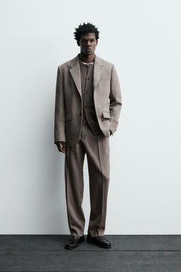 100% WOOL SUIT TROUSERS