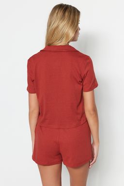 Trendyolmilla Tarc?n Ay?c?kl? Sortlu Orme Pijama Tak?m? THMSS23PT00012  фото 16