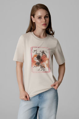 Арт. 31158 Футболка женская 44-52 (5 шт) Цвет:бежевый