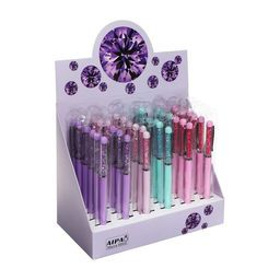 Цена за 36 шт. Ручка гелевая Calligrata «Стразы», синий стержень, узел 0.5 мм, МИКС